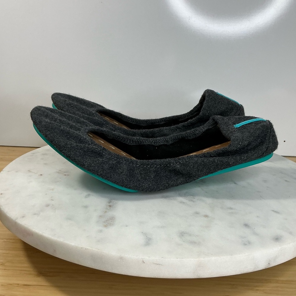 Tieks Size 10 Greystone Vegan Wool Charcoal Gray Foldable Flat Women’s - Picture 5 of 11